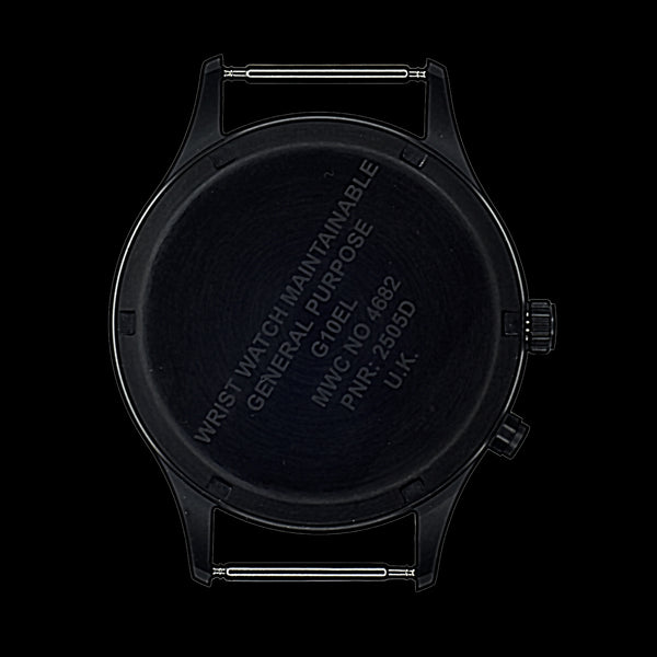 MWC G10EL Black PVD Steel General Service Watch with Sand Coloured Electroluminescent (EL) Backlit Dial