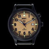 MWC G10EL Black PVD Steel General Service Watch with Sand Coloured Electroluminescent (EL) Backlit Dial
