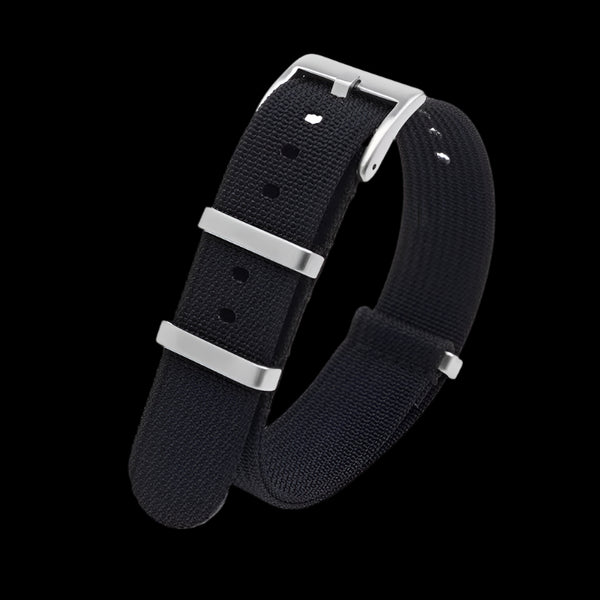 20mm Ribbed Black NATO Military Watch Strap