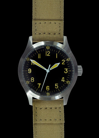MWC Classic 1960s/70s European Pattern Military Watch on a Grey Military Webbing Strap