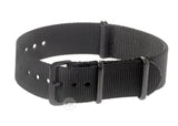 24mm Black NATO Military Watch Strap With PVD Fasteners