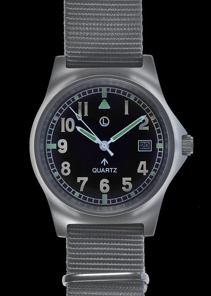 MWC G10 LM Stainless Steel Military Watch on a Grey NATO Strap (Sterile Dial and Plain Caseback For Personalisation)