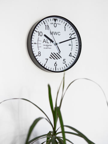 MWC Limited Edition Altimeter Wall Clock with White Dial, Silent Quartz Movement and Sweep Second Hand (Size 22.5 cm / approx 9")
