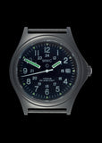 MWC Titanium General Service Watch, 300m Water Resistant, 10 Year Battery Life, Luminova, Sapphire Crystal and 12/24 Dial Format (Date Version)