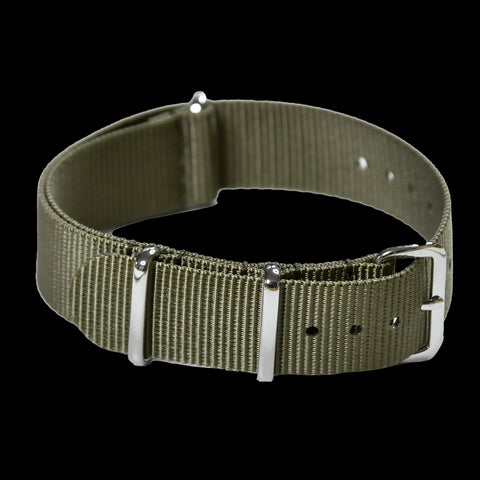 20mm Elasticated "Bond" Black and Grey NATO Military Watch Strap