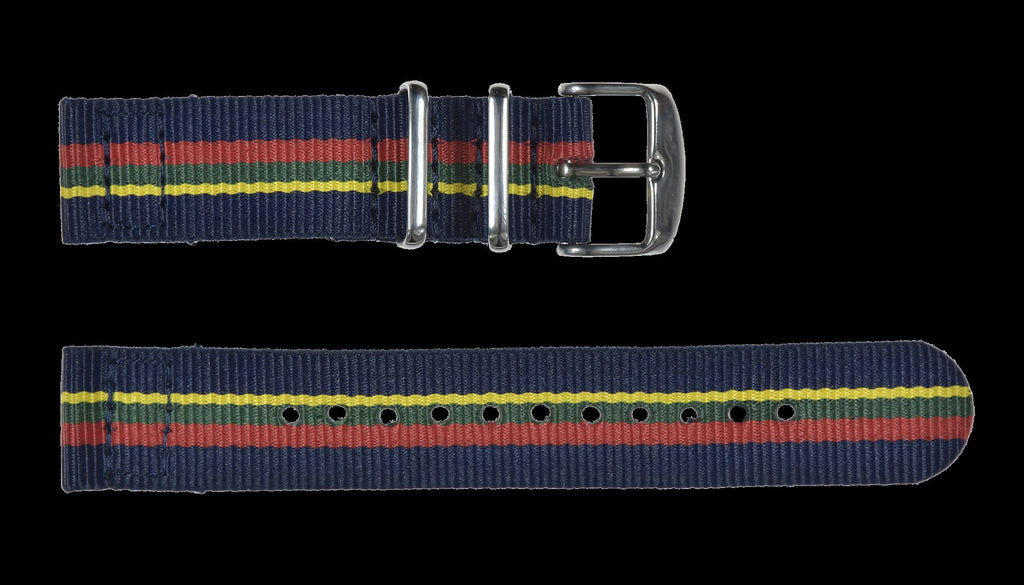 2 Piece 22mm Royal Marines NATO Military Watch Strap in Ballistic Nylon with Stainless Steel Fasteners