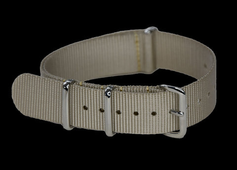 MWC 18mm Retro Leather and Fabric Combination Watch Strap