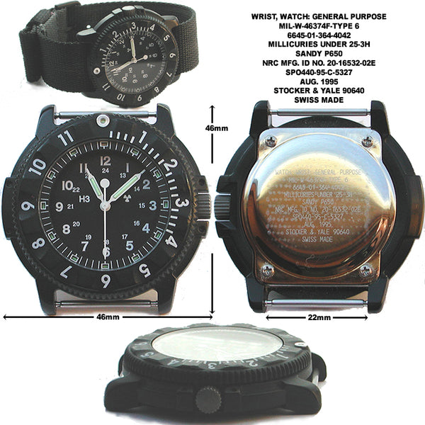 MWC P656 Titanium Tactical Series Watch with GTLS Tritium and Ten Year Battery Life (Non Date Version)
