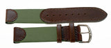 MWC 18mm Retro Leather and Fabric Combination Watch Strap
