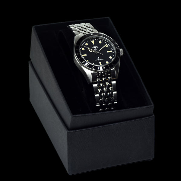 MWC Classic 1960s Pattern Divers Watch with Retro Luminous Paint and a Hybrid Mechanical/Quartz Movement on Matching Bracelet