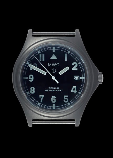 MWC Titanium General Service Watch, 300m Water Resistant, 10 Year Battery Life, Luminova, Sapphire Crystal and 12 Dial Format (Date Version)
