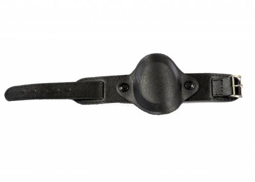 20mm Black 1950s Pattern Leather Military Watch Strap with Protective Face Cover