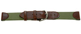 MWC 18mm Retro Leather and Fabric Combination Watch Strap